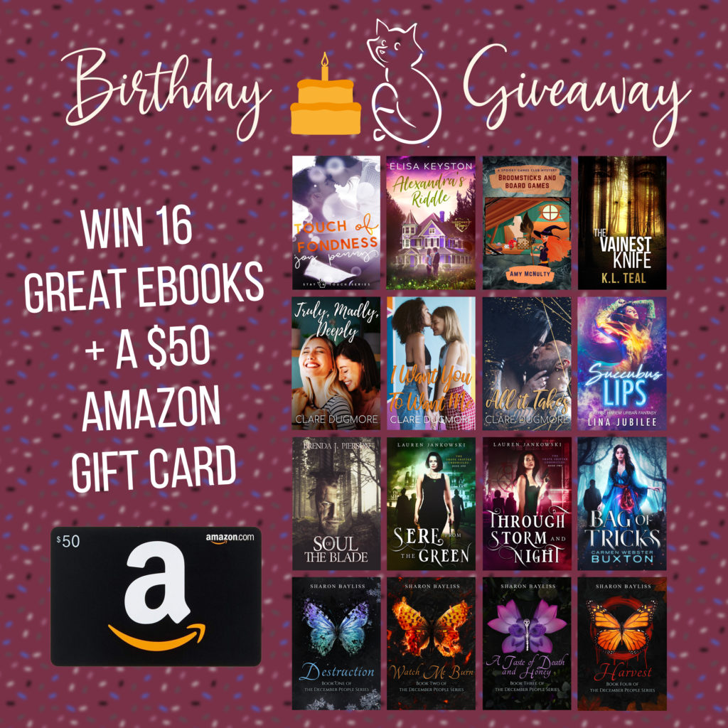 Birthday Giveaway: Win 16 great ebooks + a $50 Amazon gift card